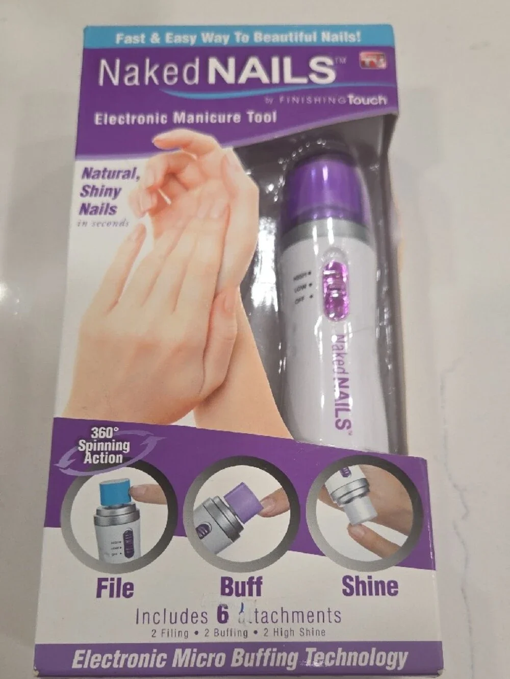 Naked NAILS Electronic Manicure Tool - Purple/White